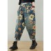 elastic waist drawstring pockets Print Denim Pants Spring