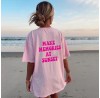 Tie Dyed Letter Medium Loose Large Short sleeved T-shirt for Women HF2618-03-01