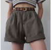 Retro high waisted workwear shorts HF3007-02-02