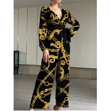 New fashion printed suspender one-piece suit HF2204-03-02