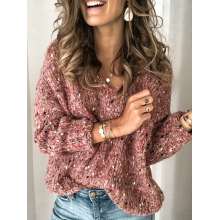 Casual Women V  Neck Long Sleeve Sweaters
