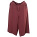 2019 red loose linen pants fall women pockets wide leg pants