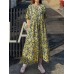 Floral Print Half Sleeve O  neck Loose Dress