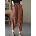 Italian Red Pockets Patchwork Corduroy Pants Trousers Spring