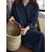 Solid Color Long Sleeve Lapel Loose Maxi Shirt Dress