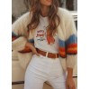 Casual Color Striped Long Sleeve Knit Cardigans