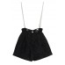 Plus Size Vintage Black Zip Up Jacquard Cotton shorts